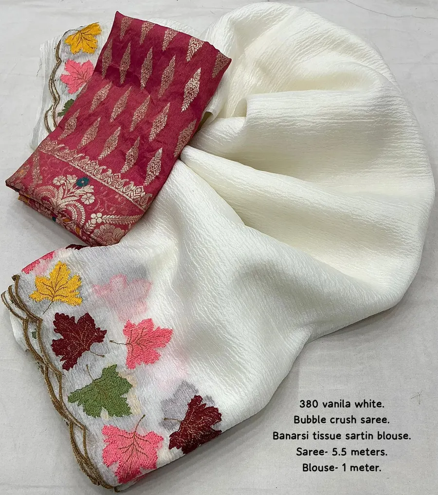 Mapple Crush - Soft Bubble Crush Saree 